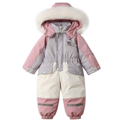 linboo Snowsuit Baby Romper Children Boys Jumpsuit Ski Suit Jumpsuit with Hood Girls One Piece Down Jacket Lined Winter Snow Overall
