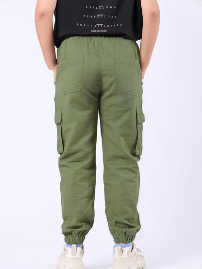 NATUST Jungen Cargohose Kinder Freizeithose mit Elastischem Bund