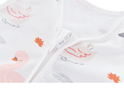 Chilsuessy Summer Baby Sleeping Bag, Small Children’s Sleeveless Pyjamas for Summer and Spring, 100 % Cotton