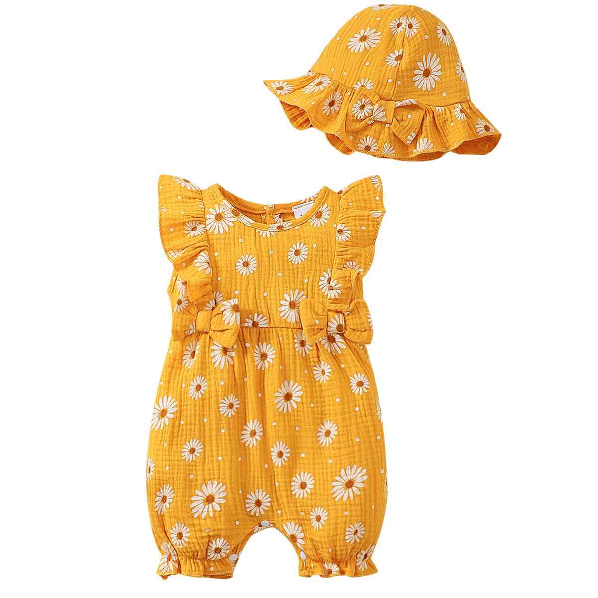 UUAISSO Newborn Baby Girl Clothing Long Sleeve Ruffle Jumpsuit Bowknot Romper Infant Girls Autumn Winter Outfits