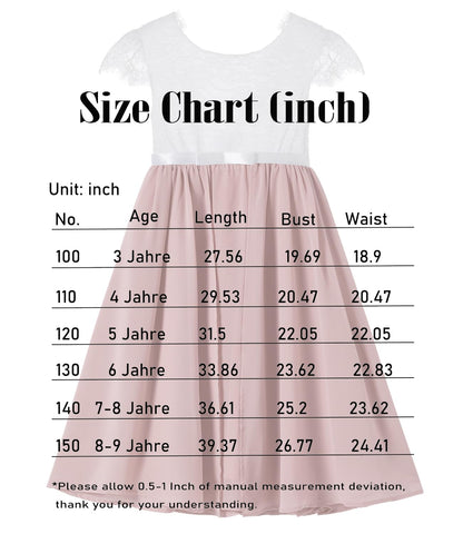 Beganly Mädchen Festtagskleider Spitze V-Rücken Kleid ärmellos Flauschig Tüll Prinzessin Partykleid Blumenmädchen Kleider