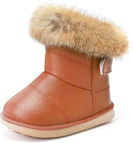 KVbabby Winter Shoes, Girls’ Warm Lined Winter Boots, Children's Ankle Boots, Waterproof Snow Boots, Soft Soles, Slip-On Boots