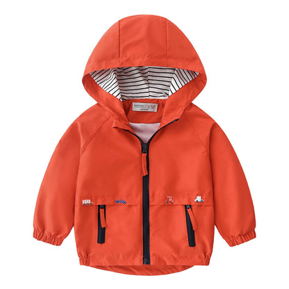 Volunboy Baby Hooded Jackets, Boys Long Sleeve Windproof Coat Cartoon Print Jackets