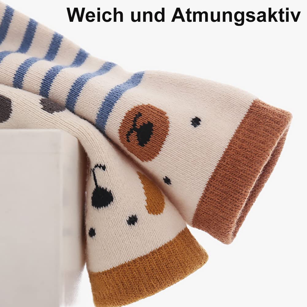 Rutschfeste Socken für Baby Mädchen Jungen 5 Paar Kinder Anti Rutsch Socken Sportsocken Stoppersocken
