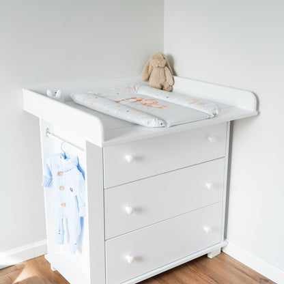 Wickelauflage Wickelunterlage abwaschbar und wasserdicht 75x72 cm - Wickelmatte zum Auflegen auf Wickeltisch Wickelaufsatz Wickelkommode oder Waschmaschine changing mat 75 x 72 Safari Motiv