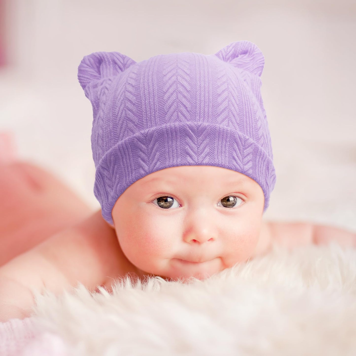 DRESHOW Neugeborenes Baby Mütze Hut und Handschuhe Set Beanie Bekleidung Unisex Infant Hut Kindergarten Mütze Baby Jungen Mädchen 0-6 Monate