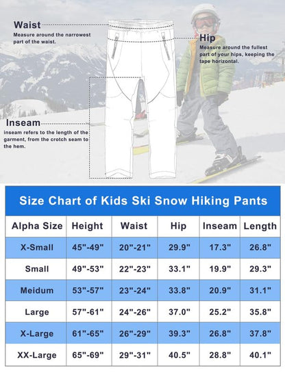 HFDWYJ Children's Softshell Trousers with Fleece Lining Waterproof Trousers Children's Outdoor Trousers Children's Ski Trousers Children's Hiking Trousers Children's Rain Trousers Sports Trousers Boys