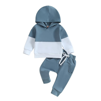 Yassiglia Baby Jungen Kleidung Set Neugeborene Zweiteiler Outfit Kleinkind Herbst Bekleidungssets Jogginganzug für Baby Junge Kapuzenpullover + Hosen Set