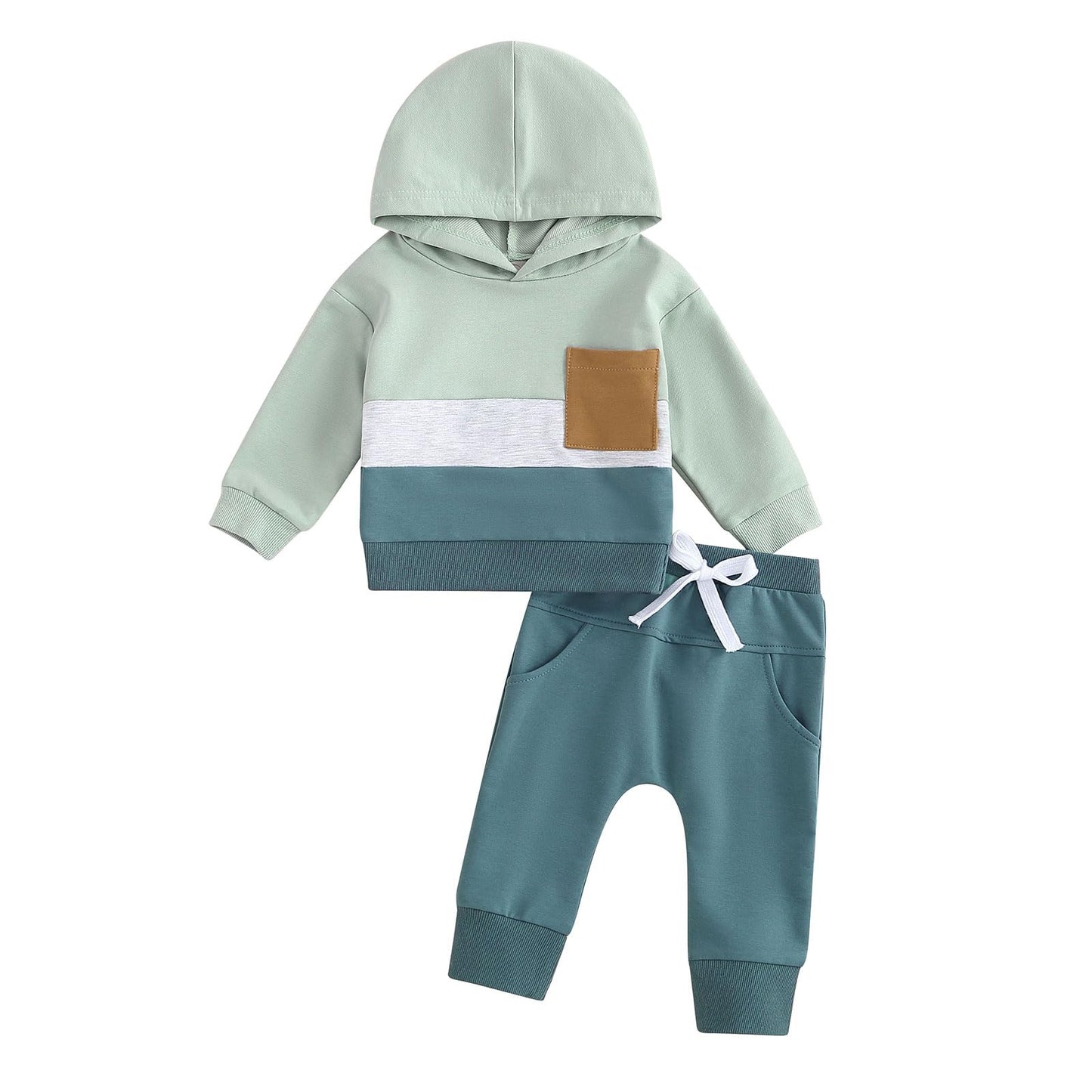 Yassiglia Baby Jungen Kleidung Set Neugeborene Zweiteiler Outfit Kleinkind Herbst Bekleidungssets Jogginganzug für Baby Junge Kapuzenpullover + Hosen Set