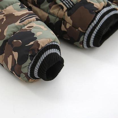 linboo Boys' Winter Jacket, Outdoor Coat, Parka with Fur Hood, Quilted Jacket, Cotton, Children's Jacket, Warm Winter Coat, Lined Winter Hooded Jacket
