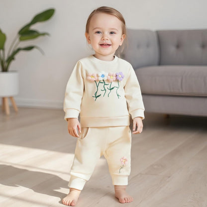 Baby Mädchen Kleidung 3D Floral Print Outfit Langarm Hemd + Hose Neugeborenen Baby Kleidung Clinder Herbst Baby Set