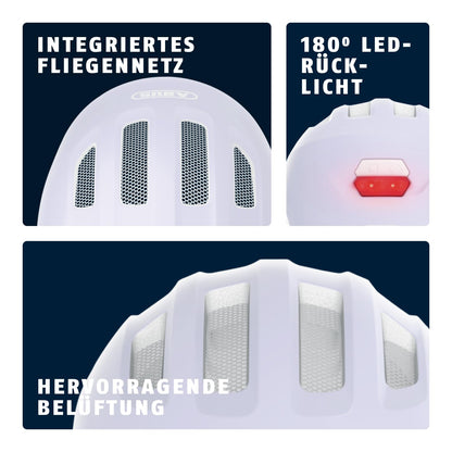 ABUS Kinderhelm Smiley 3.0 ACE LED - Fahrradhelm mit Licht