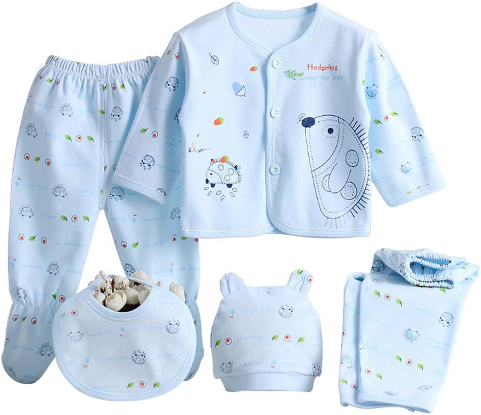 5 Stück Neugeborenen 0-3 M Jungen Mädchen Baby Baumwolle Kleidung Tops Hut Hosen Anzug Outfit Sets Eine Größe