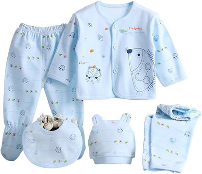 5 Stück Neugeborenen 0-3 M Jungen Mädchen Baby Baumwolle Kleidung Tops Hut Hosen Anzug Outfit Sets Eine Größe