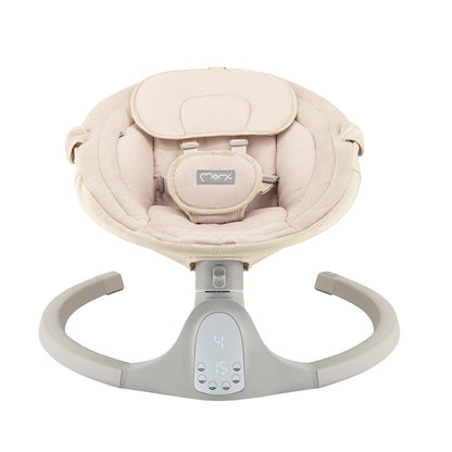 MoMi KENANI baby bouncer for children up to 9 kg, foldable, with remote control &amp; Bluetooth for connecting to a smartphone, battery or power connection, with 5-point safety belt, sun protection, insect net 