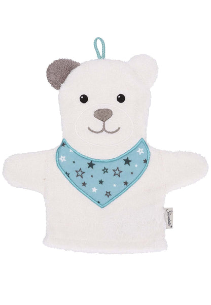 Sterntaler Spiel-Waschhandschuh Bär Ben, Größe: 22 x 24 cm, Mittelgrün