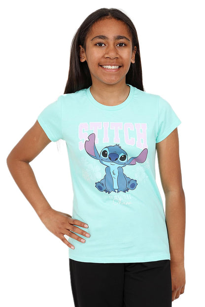Disney Mädchen 3er-Pack Lilo und Stitch T-Shirts Kinder Angel Sommertop Kurzarm-T-Shirts