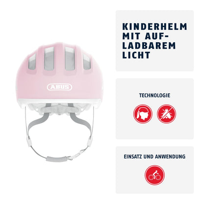 ABUS Kinderhelm Smiley 3.0 ACE LED - Fahrradhelm mit Licht