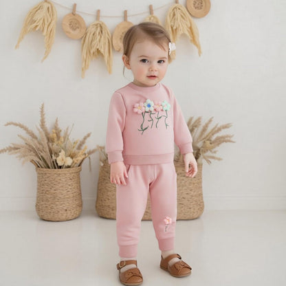 Baby Mädchen Kleidung 3D Floral Print Outfit Langarm Hemd + Hose Neugeborenen Baby Kleidung Clinder Herbst Baby Set