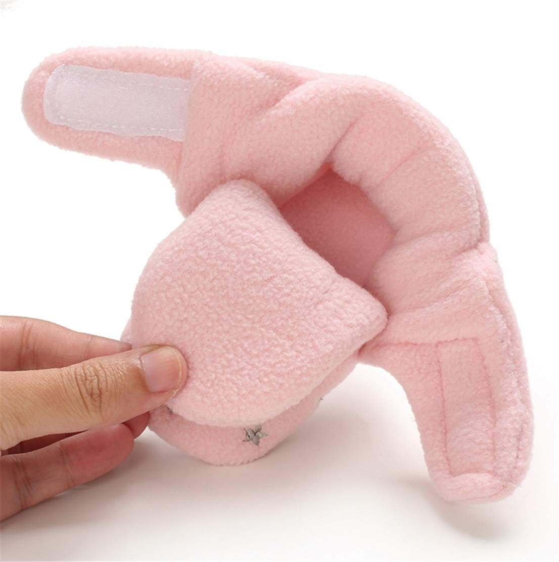 EDOTON Unisex-Baby Neugeborenes Fleece Booties, Baby Jungen Mädchen Weiche Sohlen Streifen Bootie Kleinkind Stiefel Niedlich Stiefel Socke Einstellbar