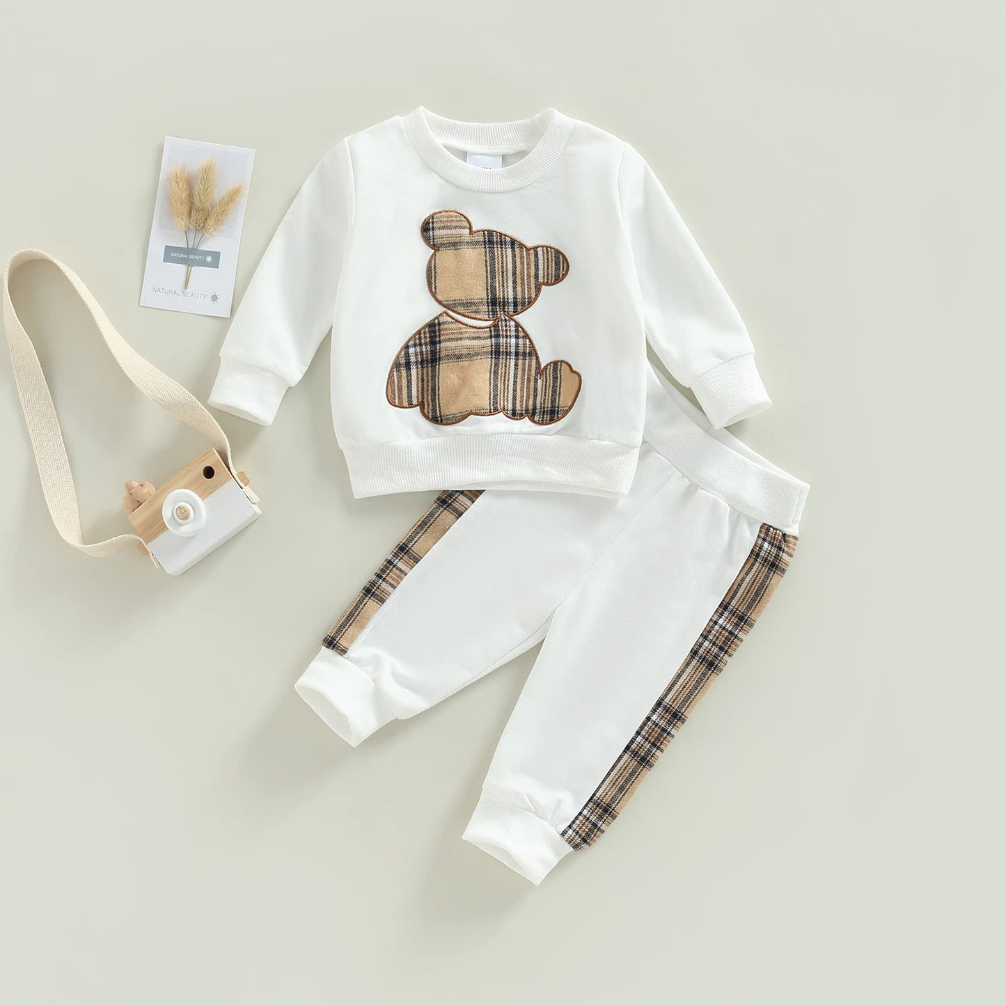 Baby Boys Girls Clothes Little Bear Sweatshirt + Trousers Two Piece Set Newborn Outfit 