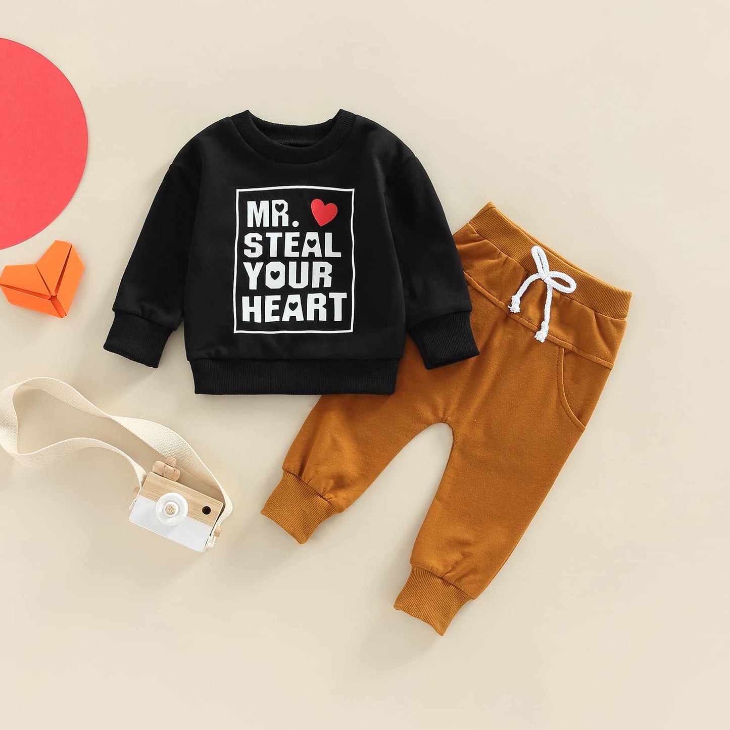 Baby Unisex Weihnachten 2-teilige Hosen Set Jungen Mädchen Weihnachten Outfit Langarm Lebkuchen Papas Mädchen Briefdruck Sweatshirt + Jogginghose Weihnachten Outfit Set Weihnachten Streetwear