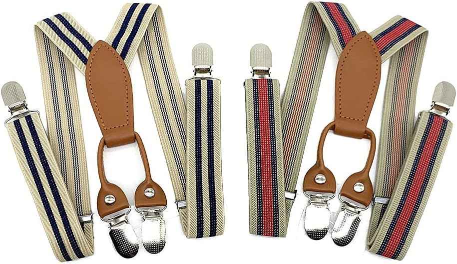Pack of 2 Children's Braces 4 Clips Y-Shape – 2.5 cm Wide
