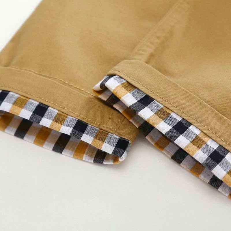 MERCIYD Toddler Boys Casual 3-Piece Clothing Set T-Shirt + Checked Shirt + Khaki Trousers