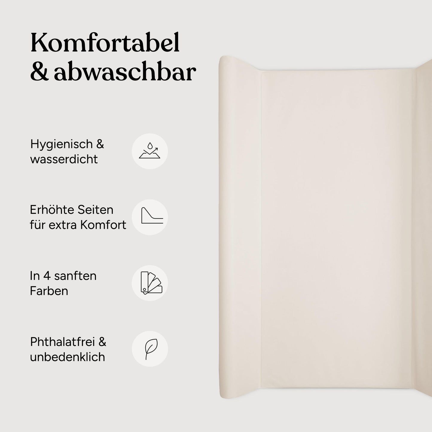 Ehrenkind® Washable Changing Mat – Hygienic, Safe and Versatile in Rose Pink – Changing Mat 72 x 85 cm – Changing Mat, Washable Table Changing Mat