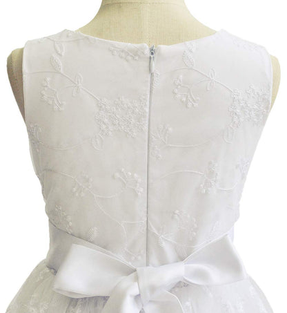 TYHTYM Blumenmädchen Kleid, Festzug, Hochzeit, Spitzenkleid, Abschlussballkleid, Mädchen, Partykleid, Flattern Ärmel, Weiß