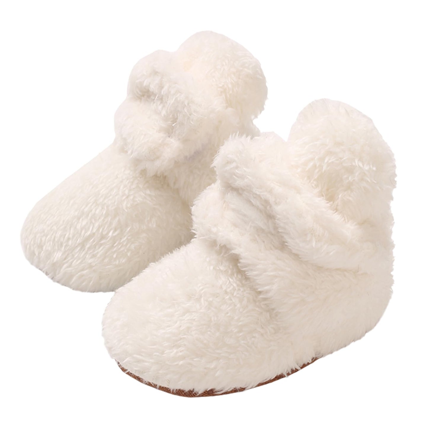 TMEOG Baby Winter Shoes Thermal Baby Shoes Crawling Shoes Fleece Baby Boots Non-Slip Warm Booties Baby Boots Lined Newborn Walk Shoes for Girls Boys 0-18 Months
