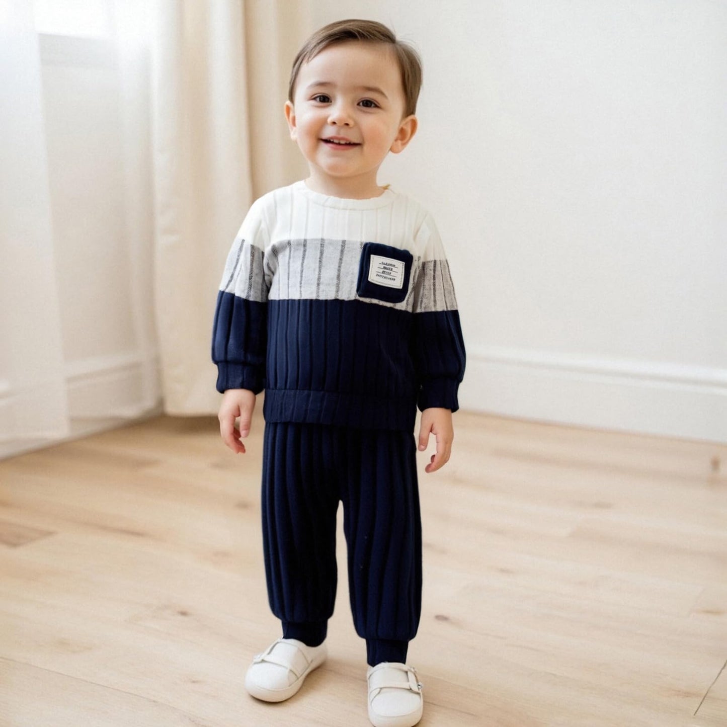 Baby Clothing Boys Winter Jumper Outfit Long Sleeve Sweatshirt + Trousers Children's Clothing Set for Baby Boys Knitted Jumper