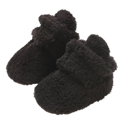 TMEOG Baby Winter Shoes Thermal Baby Shoes Crawling Shoes Fleece Baby Boots Non-Slip Warm Booties Baby Boots Lined Newborn Walk Shoes for Girls Boys 0-18 Months