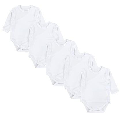 TupTam Baby Body Langarm – Wickelbody Langarm für Jungen & Mädchen, 5er Pack, 100% Baumwolle, OEKO-TEX