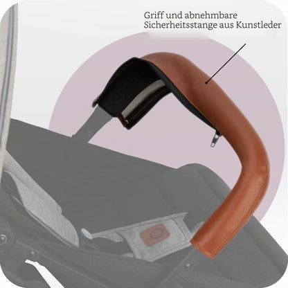 MoMi ESTELLE Reise Buggy Klein Zusammenklappbar - Kinderwagen Klappbar für Kinder bis 15kg ab 6 Monaten - Reisebuggy mit Liegefunktion - Kinderbuggy Leicht 7,5kg - 5-Punkt-Sicherheitsgurt