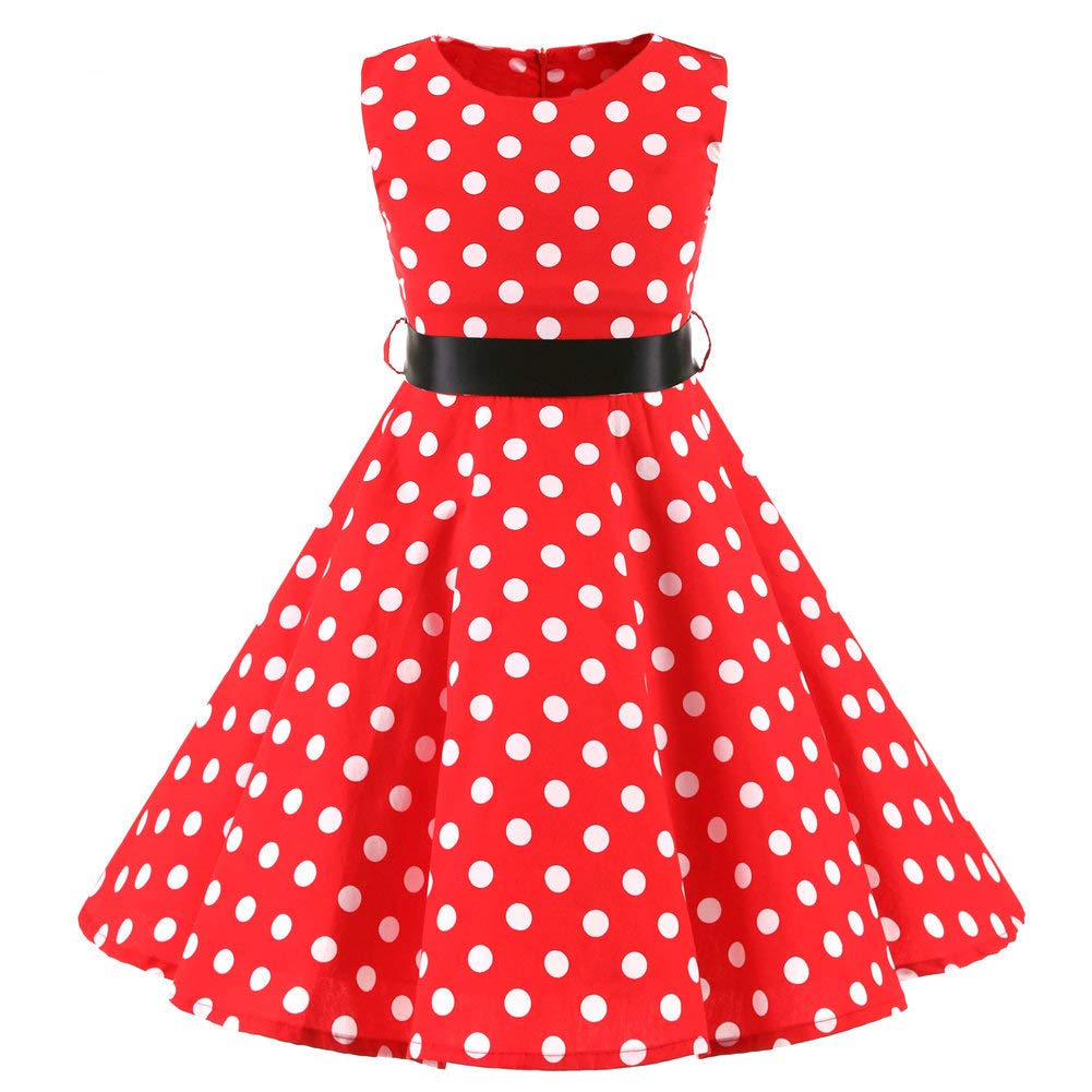 Mädchen Retro Vintage Rockabilly Kleid Partykleider Cocktailkleider
