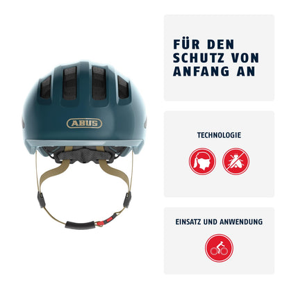ABUS Kinderhelm Smiley 3.0 ACE LED - Fahrradhelm mit Licht