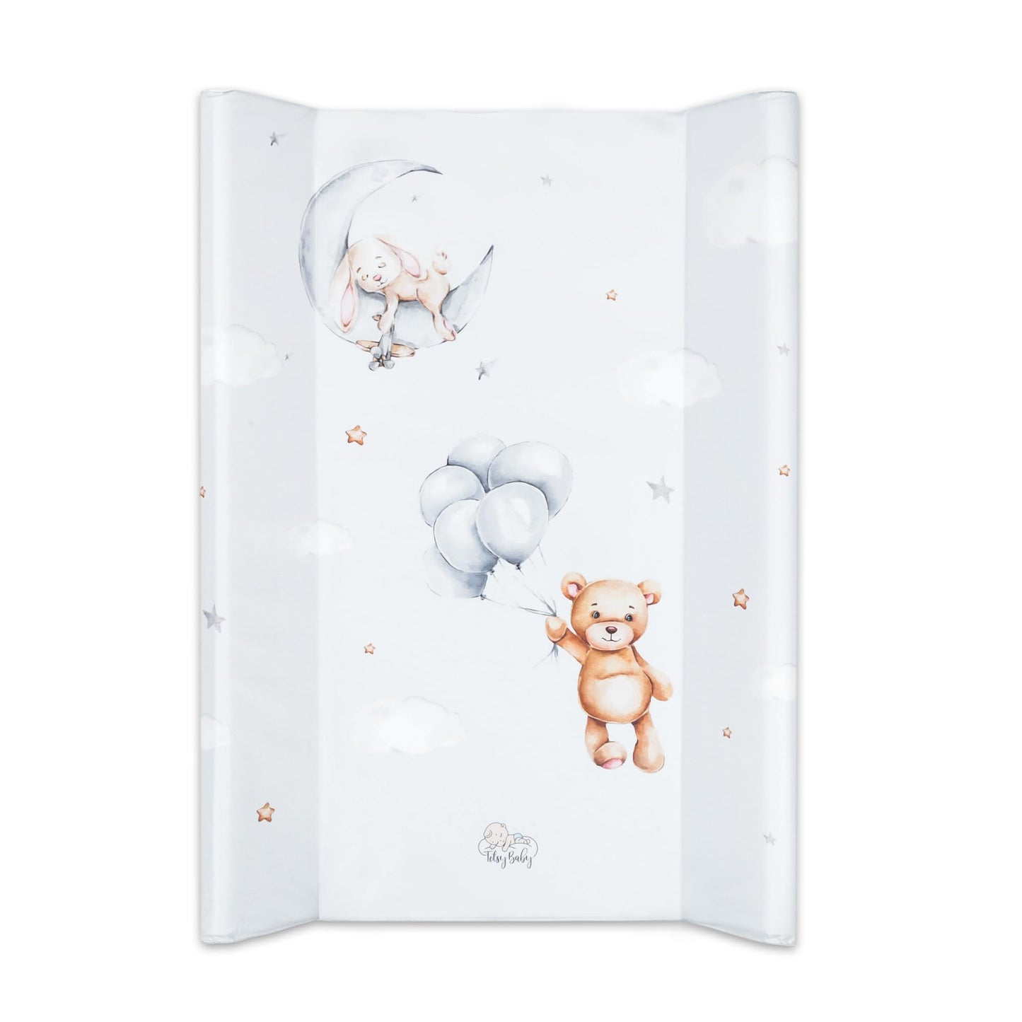 Wickelunterlage Wickelauflage Keil 70x47 cm - Wickeltischauflage für Babys abwaschbare und wasserdichte Wickelmulde ideal für Babybett und Wickeltisch Kaninchen Motiv