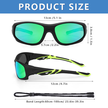 Hifot Sonnenbrille Kinder Polarisierte Sportbrille für Jungen und Mädchen UV400 Schutz gegen UltravioletteFahrradbrille Silikon Sonnenstrahlen Alter 3-12 Jahre