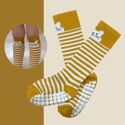 Pack of 6 Baby Toddler ABS Non-Slip Socks Knee-Length Knee Socks Cotton