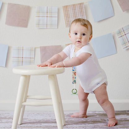 Smlpuame Baby Schnullerkette Mädchen Junge,6 Stück BPA-Frei Schnullerband Stoff Mädchen Junge,Schnuller Kette Nuckelkette Passen Die Meisten Schnuller und Beißspielzeug,Dummy Clips für Baby (Tier)