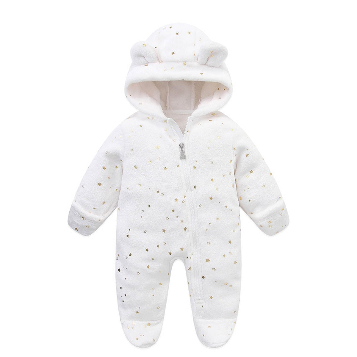 Baby Overall Winter Fleece Schneeanzug Baby Warm Romper mit Kapuze Herbst Winter für Jungen Mädchen 0-12 Monate