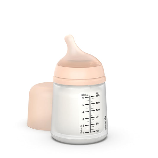 Suavinex - Anti-Kolik Babyflasche Zero-Zero +0 Monate, 180 ml - Ultraweicher Stillsauger, anpassbare Durchflussmenge