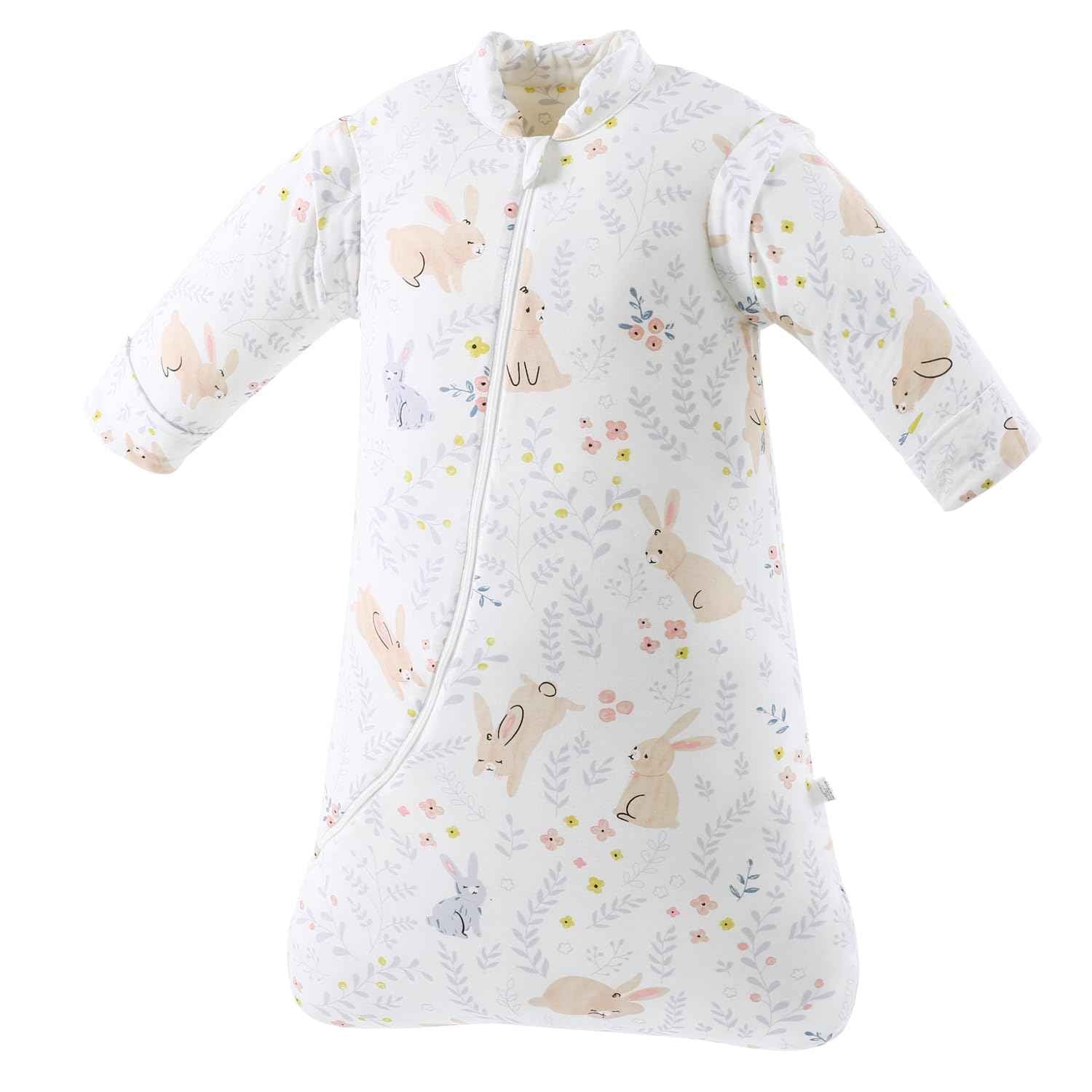 Chilsuessy Baby Sleeping Bag Winter, Removable Sleeves, Warm Lined 3.5 Tog Winter Sleeping Bags, Boys/Girls Sleeping Bag for Toddlers from 6 Months to 6 Years
