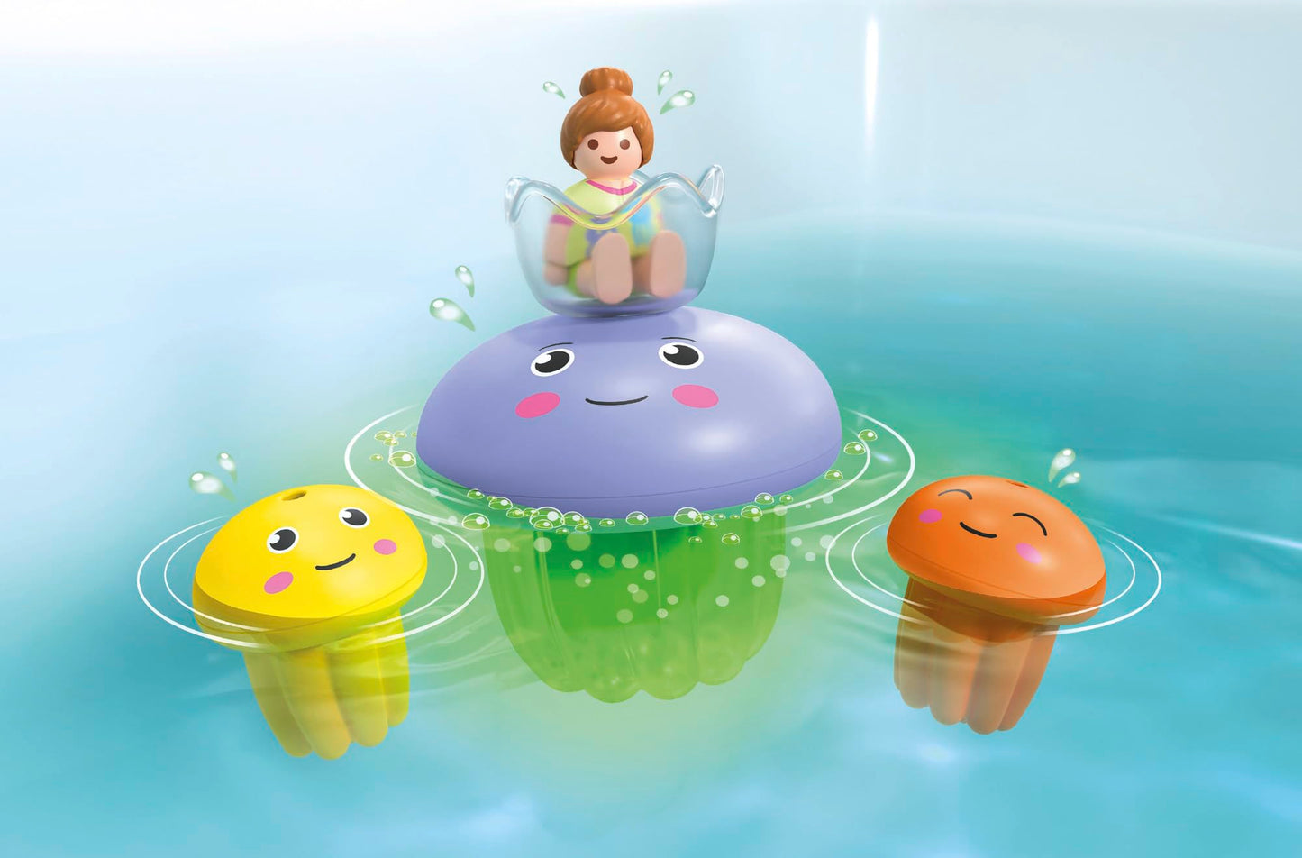 PLAYMOBIL Junior Aqua Tinti Sustainable Toy for Children from 1 Year Old Colourful Squid with Rings for Colour Sorting 71438