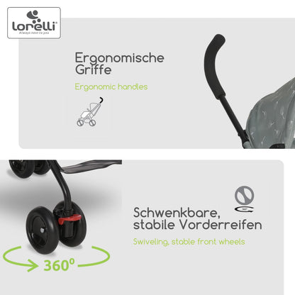 Lorelli Ultra Leichter Buggy Kinderwagen Vaya - nur 4,7kg - Kompakter Sportsitz bis 15kg, Sitzbuggy mit 5-Punkt-Gurt, faltbarem Verdeck und ergonomischen Griffen, klappbarer Reisekinderwagen, rosa - Meloni2