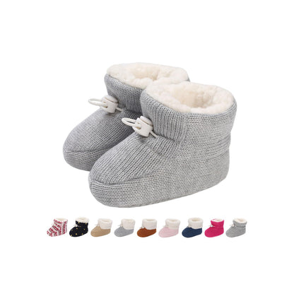 Baby Winter Shoes Warm Baby Shoes Winter Non-Slip Adjustable Newborn Snow Shoes First Walking Shoes Lined Thermal Fleece Crawling Shoes Slippers Winter Boots 0-18 Months
