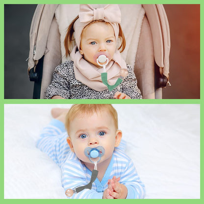 Vicloon Schnullerkette Baumwolle,3 Stück Schnullerkette Baby for Mädchen und Jungs,Baby Schnullerkette Clip Geschenk zum Baby -Bär