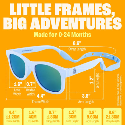 Polarized Baby Sunglasses with Strap - Unbreakable Flexible Toddler Sunglasses for Toddlers Newborn 0-24 Months