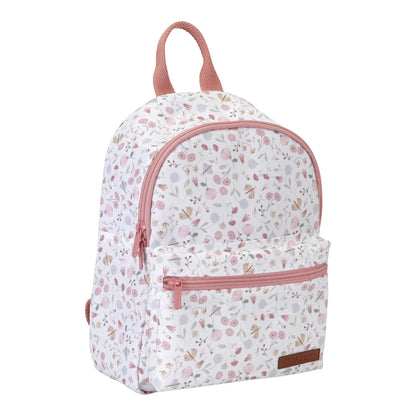 Little Dutch Rucksack Kinderrucksack mit Brustgurt für Kinder Kindergarten geblümt Reh rosa- Fairy Garden
